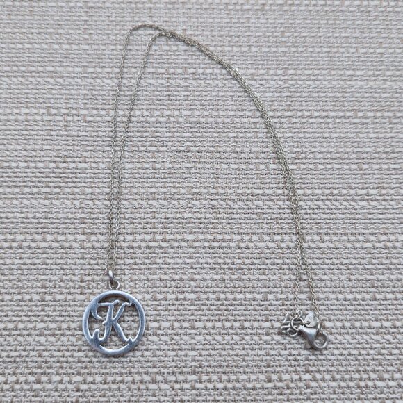 Jewelry - 18 Inch Sterling Silver Letter K Name Pendant Necklace A5504